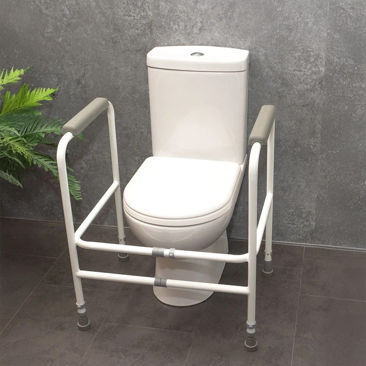 Broadstairs Adjustable Toilet Frame On Toilet.jpg